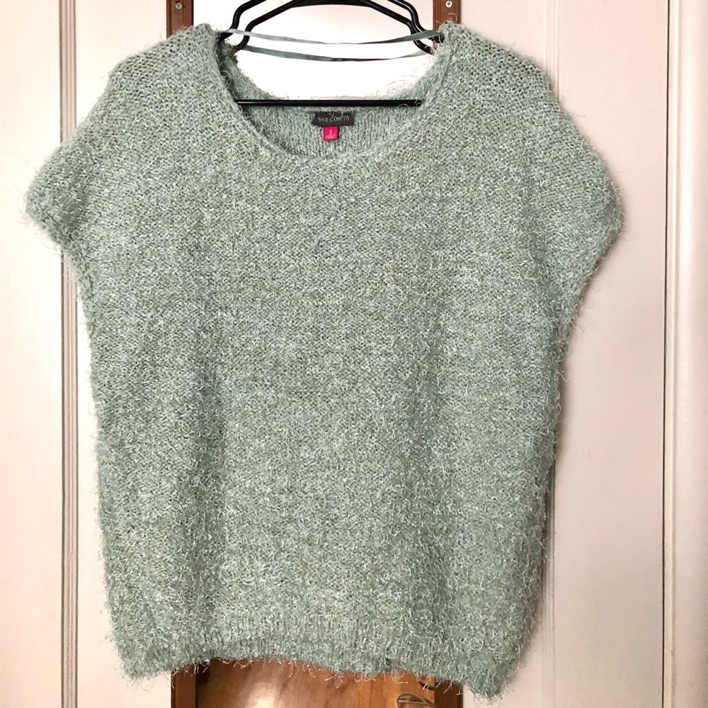 Vince Camuto Fuzzy Green Shirt